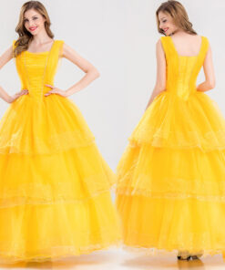 Beauty and the Beast Belle Yellow Dress Cosplay Costume