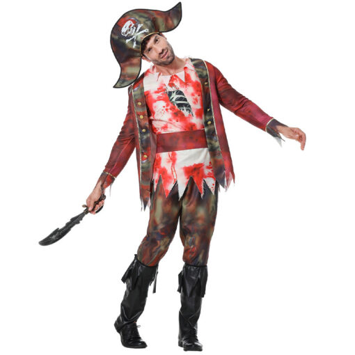 Pirates of the Caribbean Men Pirates Zombie Cosplay Costume