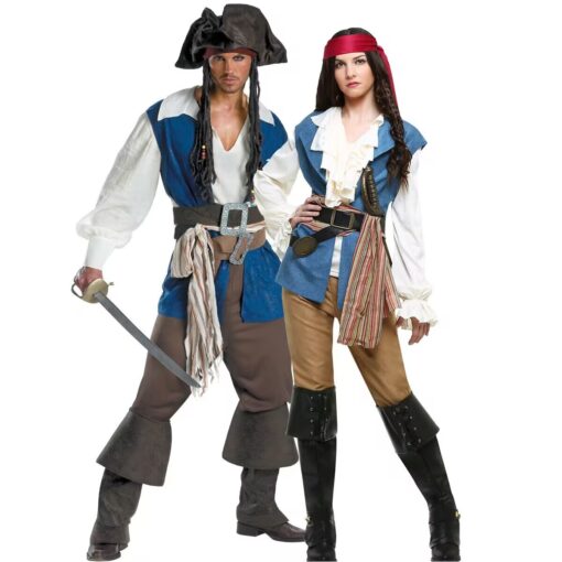 Pirates of the Caribbean Men Captain Sailor Cosplay Costume