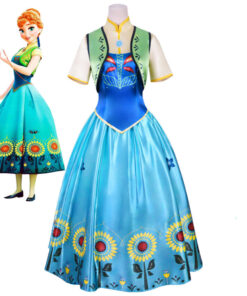 Frozen Anna Princess Ball Gown Cosplay Costume