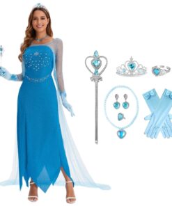 Frozen Elsa Princess Dress Cloak Cosplay Costume