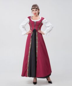 Beauty and the Beast Belle Dark Red Dress Cosplay Costume