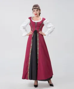 Beauty and the Beast Belle Dark Red Dress Cosplay Costume