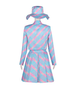 Barbie Blue Houndstooth Suit Cosplay Costume