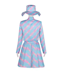 Barbie Blue Houndstooth Suit Cosplay Costume