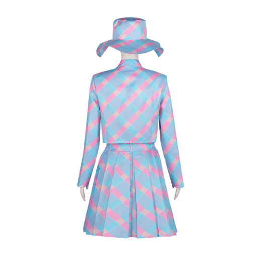 Barbie Blue Houndstooth Suit Cosplay Costume