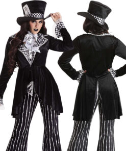 Alice in Wonderland Mad Hatter Female Magician Cosplay Costume