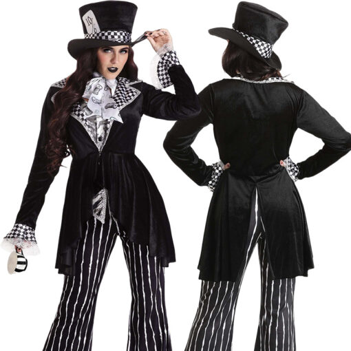 Alice in Wonderland Mad Hatter Female Magician Cosplay Costume