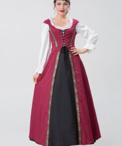 Beauty and the Beast Belle Dark Red Dress Cosplay Costume