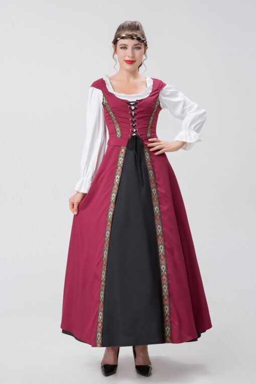 Beauty and the Beast Belle Dark Red Dress Cosplay Costume