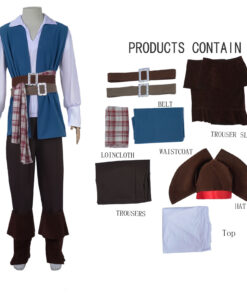 Pirates of the Caribbean Captain Jack Sparrow Cosplay Costume