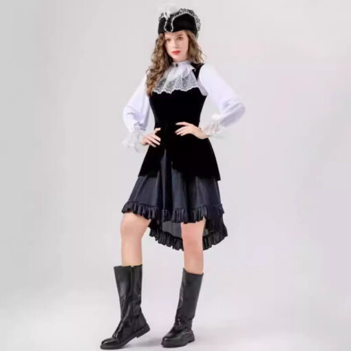 Pirates of the Caribbean Women Pirates Preppy Style Cosplay Costume