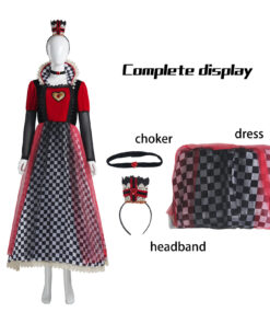 Alice in Wonderland Queen of Hearts Dress Cosplay Costume