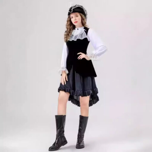 Pirates of the Caribbean Women Pirates Preppy Style Cosplay Costume