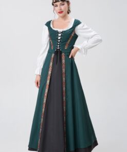 Beauty and the Beast Belle Dark Green Dress Cosplay Costume