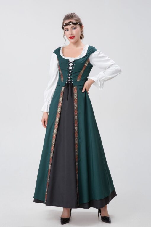 Beauty and the Beast Belle Dark Green Dress Cosplay Costume