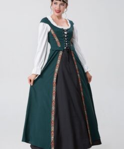 Beauty and the Beast Belle Dark Green Dress Cosplay Costume