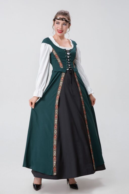 Beauty and the Beast Belle Dark Green Dress Cosplay Costume