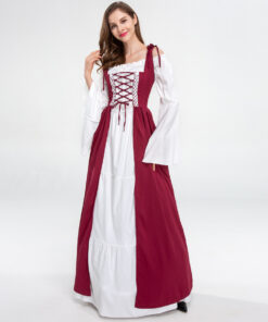 Beauty and the Beast Belle Dark Red Dress Cosplay Costume