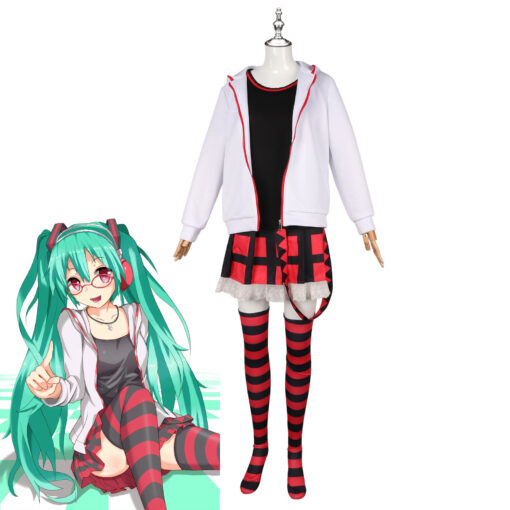 Hatsune Miku Glasses Girl Cosplay Costume