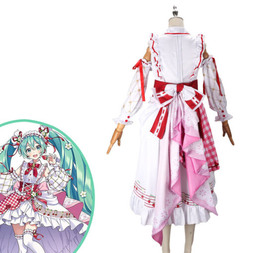 Hatsune Miku 15th Birthday Miku Strawberry Cosplay Costume