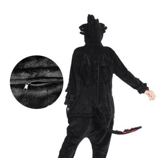 How to Train Your Dragon Night Fury Toothless Flannel Pajamas Cosplay Costume