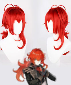 Genshin Impact Diluc Cosplay Wig