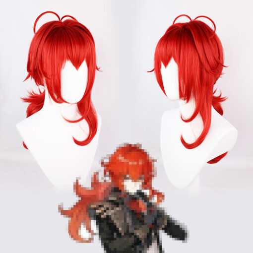 Genshin Impact Diluc Cosplay Wig