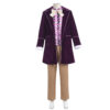 Charlie and the Chocolate Factory Willy Wonka Purple Tuxedo Cosplay Costume