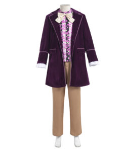 Charlie and the Chocolate Factory Willy Wonka Purple Tuxedo Cosplay Costume