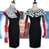 Cruella Cruella De Vil Shawl Dress Cosplay Costume