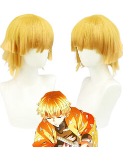 Demon Slayer Agatsuma Zenitsu Cosplay Wig Short