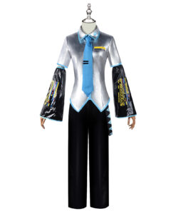 Hatsune Miku Patent Leather Men Performance Cosplay Costume