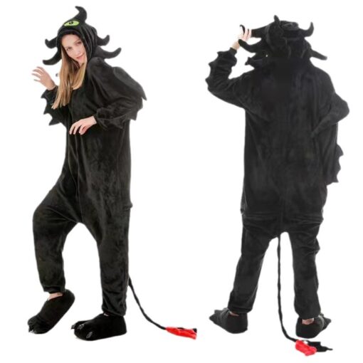 How to Train Your Dragon Night Fury Toothless Flannel Pajamas Cosplay Costume