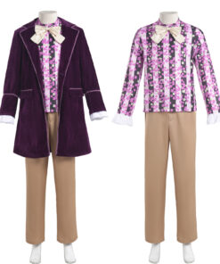 Charlie and the Chocolate Factory Willy Wonka Purple Tuxedo Cosplay Costume