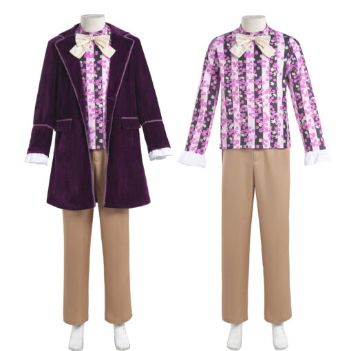 Charlie and the Chocolate Factory Willy Wonka Purple Tuxedo Cosplay Costume