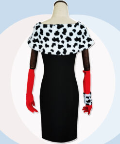 Cruella Cruella De Vil Shawl Dress Cosplay Costume