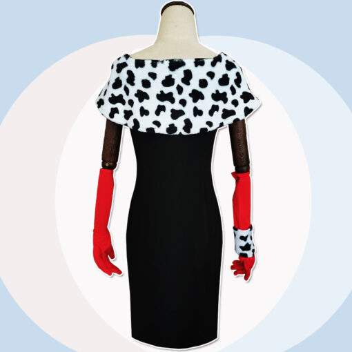 Cruella Cruella De Vil Shawl Dress Cosplay Costume