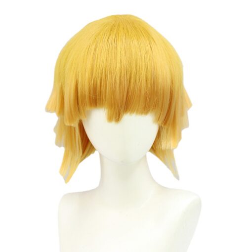 Demon Slayer Agatsuma Zenitsu Cosplay Wig Short