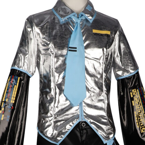 Hatsune Miku Patent Leather Men Performance Cosplay Costume