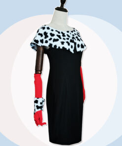 Cruella Cruella De Vil Shawl Dress Cosplay Costume