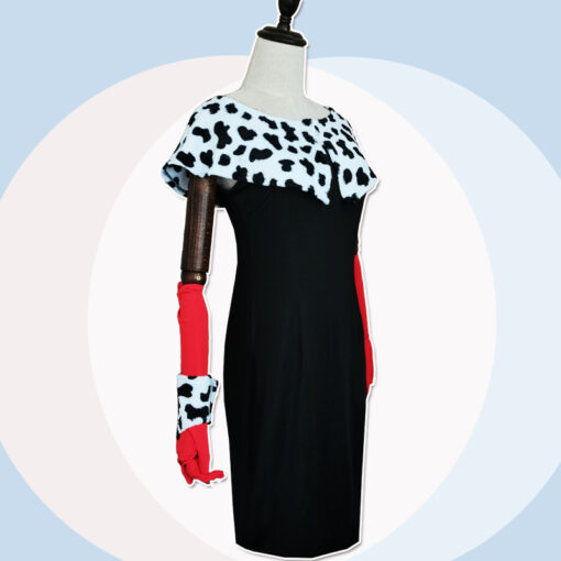 Cruella Cruella De Vil Shawl Dress Cosplay Costume