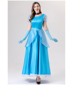 Sleeping Beauty Princess Aurora Sky Blue Dress Cosplay Costume