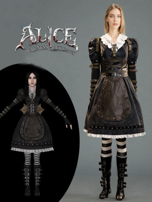 Alice: Madness Returns Alice Black Dress Cosplay Costume