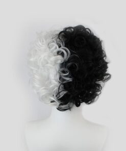 Cruella Black and White Cruella Deville ​Cosplay Wig Curly