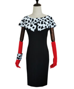 Cruella Cruella De Vil Shawl Dress Cosplay Costume