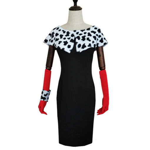 Cruella Cruella De Vil Shawl Dress Cosplay Costume