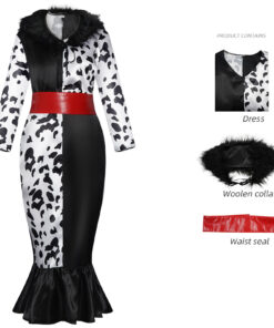 Cruella Cruella De Vil Dress Cosplay Costume