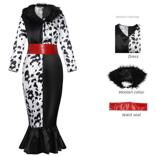 Cruella Cruella De Vil Dress Cosplay Costume