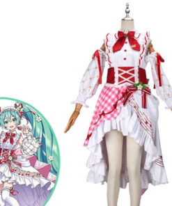 Hatsune Miku 15th Birthday Miku Strawberry Cosplay Costume